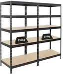 PROREGAL Mega Deal 2er-Set Schwerlastregal Rivet | HxBxT 180x90x60cm | Fachlast...