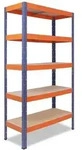 shelfplaza PRO 230x90x50 cm Schwerlastregal in blau-orange mit 5 B&ouml;den und 200...