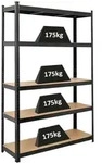 PROREGAL Schwerlastregal Ragnar | HxBxT 180x120x40cm | Fachlast 175kg | Schwarz 