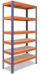 shelfplaza PRO 230x120x60 cm Schwerlastregal in blau-orange mit 6 B&ouml;den und...