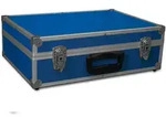 GORANDO Transportkoffer blau mit Aluminiumrahmen 440x300x130mm Alukoffer