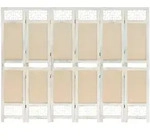 vidaXL 6-tlg. Raumteiler Creme 210x165 cm Stoff