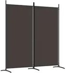 vidaXL 2-tlg. Paravent Braun 175x180 cm Stoff