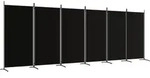 vidaXL 6-tlg. Paravent Schwarz 520x180 cm Stoff
