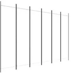 vidaXL 6-tlg. Paravent Wei&szlig; 300x200 cm Stoff