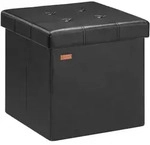 CASARIA&reg; Faltbarer Sitzhocker mit Stauraum Kunstleder Schwarz