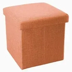 Intirilife Faltbarer Sitzhocker 38x38x38 cm in MANDARINEN ORANGE - Sitzw&uuml;rfel