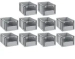 PROREGAL 10x Eurobox NextGen Insight | HxBxT 22x30x40cm | 20 Liter | Front...