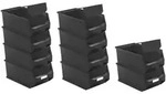 PROREGAL 10x Leitf&auml;hige Sichtlagerbox 4.0 mit Abdeckung | HxBxT 15x20x35cm |...