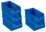 PROREGAL 5x Blaue Sichtlagerbox 4.1 mit Griffstange | HxBxT 15x20x35cm | 7,2...