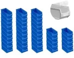 PROREGAL 40x Blaue Sichtlagerbox 2.0 mit Abdeckung | HxBxT 7,5x10x17,5cm | 0,8...