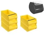 PROREGAL 5x Gelbe Sichtlagerbox 5.1 mit Griffstange & Abdeckung | HxBxT...