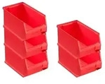 PROREGAL 5x Rote Sichtlagerbox 3.0 | HxBxT 12,5x14,5x23,5cm | 2,8 Liter 