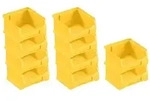 PROREGAL 10x Gelbe Sichtlagerbox 1.0 | HxBxT 6x10x10cm | 0,4 Liter 