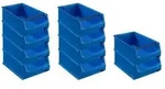 PROREGAL 10x Blaue Sichtlagerbox 5.1 mit Griffstange | HxBxT 20x30x50cm | 21,8...