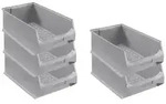 PROREGAL 5x Graue Sichtlagerbox 5.0 | HxBxT 20x30x50cm | 21,8 Liter 