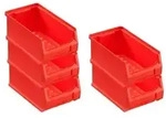 PROREGAL 5x Rote Sichtlagerbox 2.0 | HxBxT 7,5x10x17,5cm | 0,8 Liter 