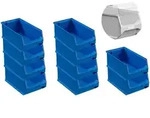 PROREGAL 10x Blaue Sichtlagerbox 4.0 mit Abdeckung | HxBxT 15x20x35cm | 7,2...