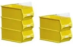 PROREGAL 5x Gelbe Sichtlagerbox 4.0 mit Abdeckung | HxBxT 15x20x35cm | 7,2 Liter 