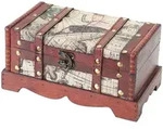 HMF Schatztruhe aus Holz, 23 x 13 x 11 cm, Klein, Amerika