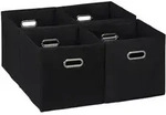 Relaxdays Aufbewahrungsbox 4er Set, faltbare Regalboxen, HxBxT: 30x30x30 cm, mit
