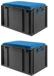 PROREGAL SparSet 2x Eurobox NextGen Seat Box Blau, HxBxT 36,5x40x60cm, 65 Liter,