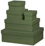 Rhodiarama Set mit 5 ineinander schachtelbaren Boxen aus Kunstleder, 44x34x16cm...