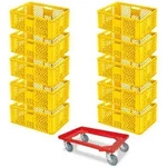 BRB 10 Euroboxen, 600x400x240 mm, lebensmittelecht, gelb + GRATIS...