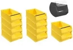 PROREGAL 10x Gelbe Sichtlagerbox 5.1 mit Griffstange & Abdeckung | HxBxT...