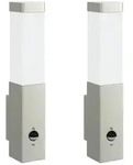 vidaXL Au&szlig;enwandlampen 2 pcs Silber 10.5 x 6 x 35 cm Edelstahl