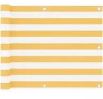vidaXL Balkonschirm Wei&szlig; und Gelb 75x300 cm Oxford-Stoff Relax-Modell