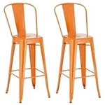 CLP 2er Set Barhocker Aiden Metall orange