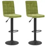 Barhocker 2er-Set aus hellgr&uuml;nem Samt, Modell Flex Panorama Elite