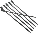 Intirilife 6er Set Latte Macchiato L&ouml;ffel aus Edelstahl in Schwarz - 22 cm L&auml;nge -