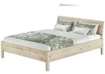 Erst-Holz Holzbett Doppelbett metallfrei Zirbe massiv 160x200 mit w&auml;hlbaren...