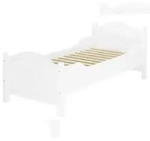 Erst-Holz Massivholzbett extra hoch Rollrost 90x200 Senioren-Holzbett Einzelbett