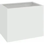 vidaXL Gartenblumentopf Wei&szlig; 50 x 32 x 40 cm Kaltgewalzter Stahl