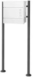 ECD Germany Standbriefkasten Anthrazit Edelstahl 120 cm mit Zeitungsfach,...