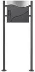 ECD Germany Standbriefkasten Anthrazit Edelstahl 120 cm mit Zeitungsfach,...