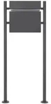ECD Germany Standbriefkasten Anthrazit Edelstahl 120 cm mit Zeitungsfach, Design