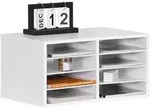 Relaxdays Dokumentenablage Bambus, DIN A4, 8 F&auml;cher, B&uuml;ro, Home Office, HxBxT: