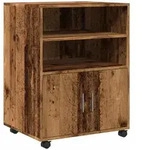 vidaXL Rollschrank Altholz-Optik 60x48x81 cm Holzwerkstoff