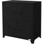 ML-Design B&uuml;roschrank mit zwei Ebenen Magnetverschluss 75x40x80,5 cm Schwarz...