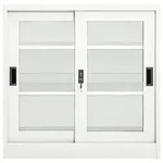 vidaXL Schrank mit Schiebet&uuml;r Wei&szlig; 90x40x90 cm Stahl