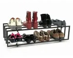 DanDiBo Schuhregal Metall Schwarz 2 Ebenen 96549 Schuhablage Schuhst&auml;nder...