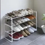 Yamazaki Schuhregal mit 3 Ablagen wei&szlig; ausziehbar platzsparend schmal Metall