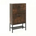 COSTWAY Schuhschrank mit 2 Klappen, Schuhschrank mit 4 verstellbaren Regalen und