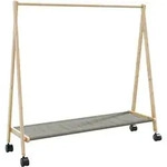 vidaXL Kleiderst&auml;nder mit Ablagen und Rollen 106x34x106,5 cm Bambus