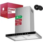Levivo A+++ Dunstabzugshaube 60cm Umluft & Abluft mit 750 m3/h Luftleistung,