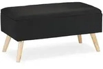 Relaxdays Sitzbank mit Stauraum, gepolstert, Holzbeine, Truhenbank Stoffbezug, H x B